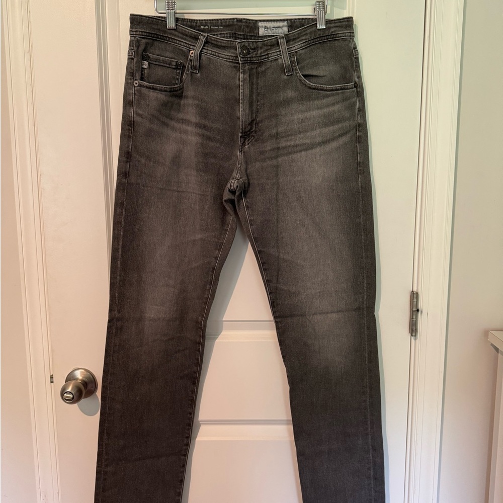 Ag Adriano Goldschmied Slim Straight Jeans in Classic Gray
